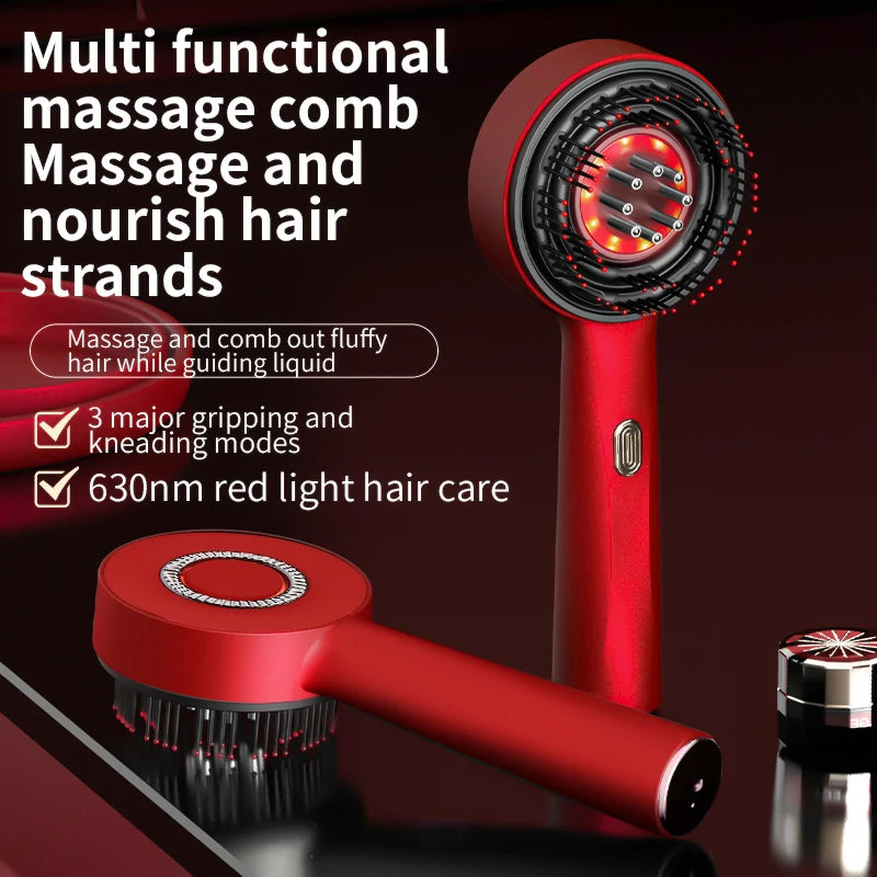 Electric Scalp Massage Comb for Growth Scalp Oil Applicator Hair Care 660nm Red Light Head Massager Improve Hair Loss Brush