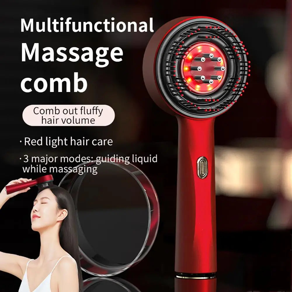 Electric Scalp Massage Comb for Growth Scalp Oil Applicator Hair Care 660nm Red Light Head Massager Improve Hair Loss Brush